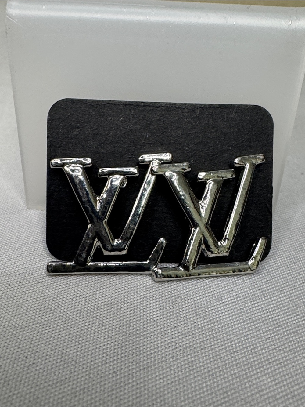 Silver Double Initial Pin Brooch - Women's Accessory